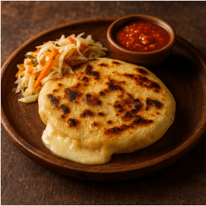 Traditional Salvadoran Pupusas with Cheese and Beans Traditional Salvadoran pupusas with cheese and beans